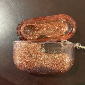 Kate Spade Glittery Rose Gold Earbud Case